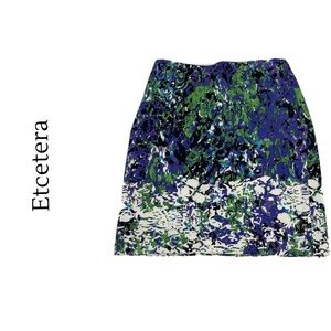 Etcetera Women's Purple & Green Straight & Pencil Lined Skirt